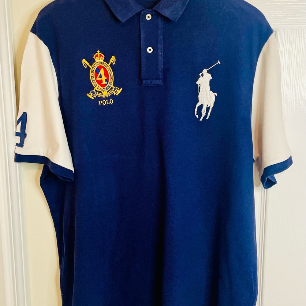 Polo by Ralph Lauren Blue Polo Shirt with Embroidered Logo - Picture 10 of 15